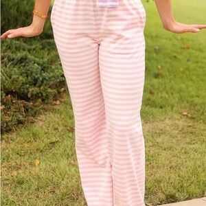 Pink Striped Wide Leg Pants